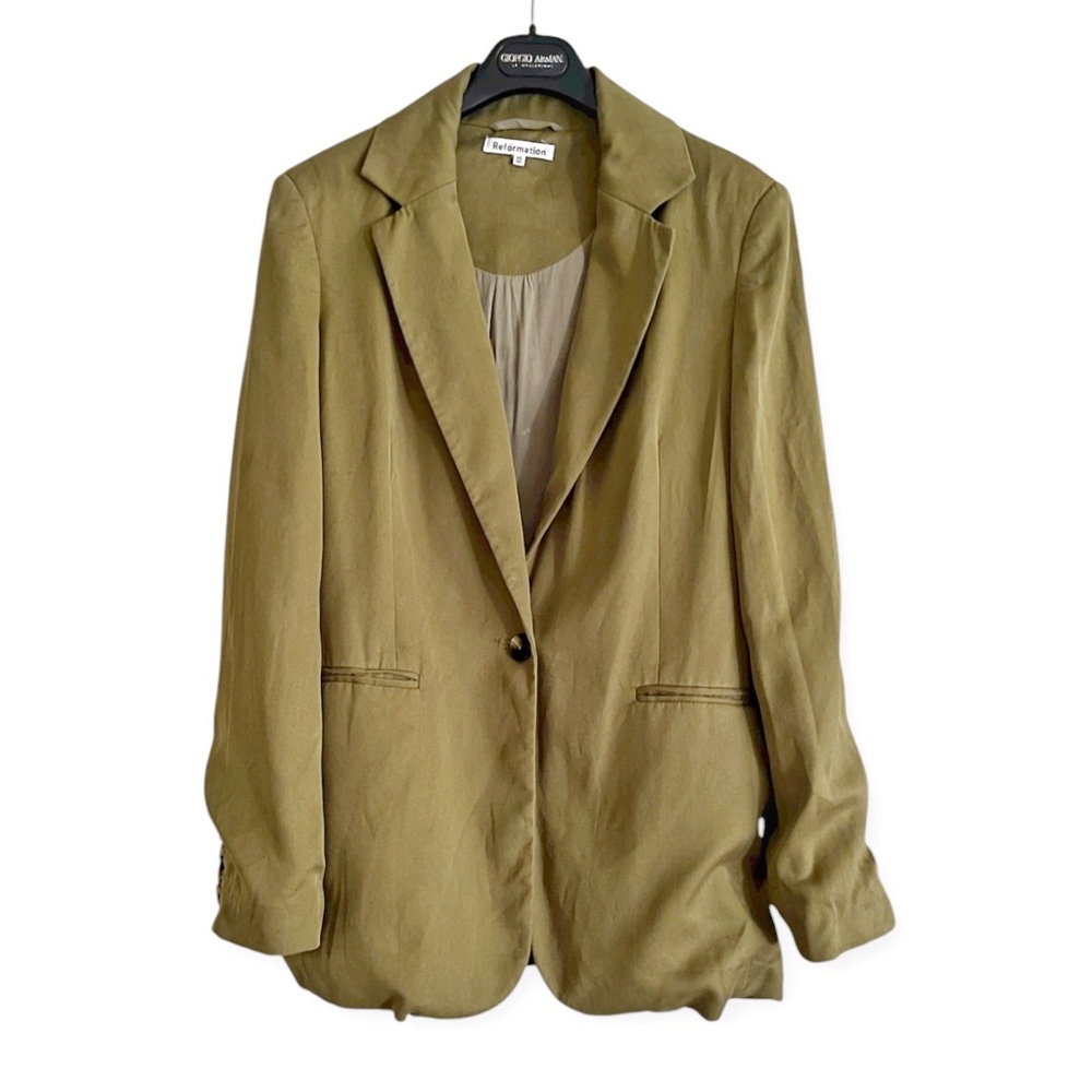 REFORMATION The Classic Blazer in “Pear” Green, sz XS, MSRP $278 - Picture 7 of 14